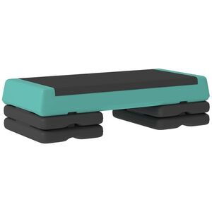 Imagine SPORTNOW Stepper Fitness Reglabil la 10, 5/15, 5/20, 5 cm cu Suprafață Antiderapantă și Capacitate 250 kg, Verde | Aosom Romania