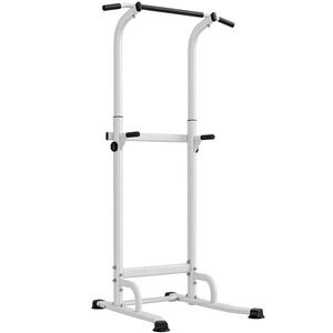 Imagine SPORTNOW Power Tower cu Bare Dip și Tracțiuni, Stație Multifuncțională cu Înălțime Reglabilă 176, 5-227 cm, Structură din Oțel pentru Antrenament Acasă, Capacitate 120 kg | Aosom Romania