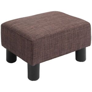 Imagine HOMCOM Taburet Otoman din stofă Scaun dreptunghiular mic căptușit pentru sufragerie și sufragerie, 40x30x24cm | Aosom Romania