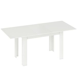Imagine HOMCOM Masă extensibilă, 140/180 x 80 cm Masă de bucătărie pentru 6-8 persoane, pentru bucătărie, sufragerie, Alb | Aosom Romania