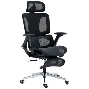 Imagine HOMCOM Scaun birou ergonomic cu accotoare 4D, tetieră și adâncime a șezutului reglabile, plasă, negru | Aosom Romania