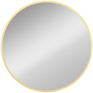 Imagine HOMCOM Oglindă de perete rotundă Ø 61 cm, ramă din aliaj de aluminiu, pentru baie, dormitor, living, hol, auriu | Aosom Romania