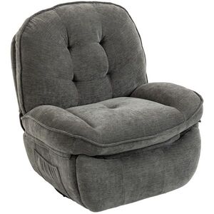 Imagine HOMCOM Fotoliu relax din chenille, reglabil manual, fotoliu rotativ și balansant 360° cu șezut lat, spătar înalt, Gri deschis | Aosom Romania