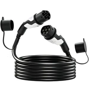 Imagine HOMCOM Cablu Încărcare EV Tip 2, 22 KW, 32 A, Mod 3, Trifazat, 5m, Negru | Aosom Romania