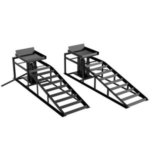 Imagine HOMCOM 2 Rampe Hidraulice Auto, Portanță 3T, Înălțime 23-32.5cm, Negru | Aosom Romania