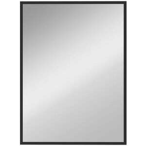 Imagine HOMCOM Oglindă de perete dreptunghiulară 76 x 101 cm, ramă din lemn negru, ideală pentru baie, living sau dormitor | Aosom Romania