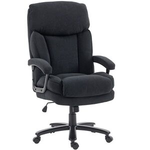 Imagine HOMCOM Fotoliu managerial ergonomic scaun birou până la 200 kg cu aspect de in, spătar înalt, | Aosom Romania