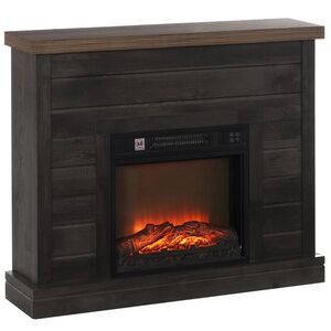 Imagine HOMCOM Șemineu Electric cu Flacără 3D, Oprire Automată, Încălzire Reglabilă și Temporizator, 96, 5x22x81, 7 cm, Maro | Aosom Romania