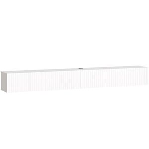 Imagine HOMCOM Comodă TV suspendată 180 cm, pentru televizor până la 183 cm, 2 uși rabatabile, 180x25x22 cm, alb | Aosom Romania