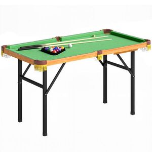 Imagine SPORTNOW Masă de biliard pliabilă, masă mini de biliard, 2 tacuri, 16 bile, triunghi, perie, verde | Aosom Romania