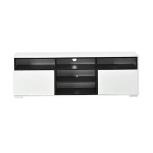 Imagine Comodă TV LED, Alb | Aosom Romania