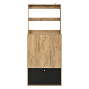 Imagine Dulap modern pentru pantofi cu cârlige, Culoare naturală | Aosom Romania