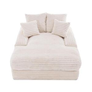 Imagine Luxus chaise longue din corduroy, Bej | Aosom Romania