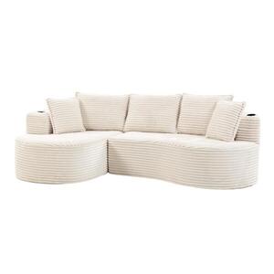 Imagine Bogesofa din catifea reiată, Bej | Aosom Romania