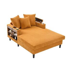 Imagine Chaise-longue multifuncțională din cord, Galben muștar | Aosom Romania