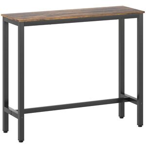 Imagine HOMCOM Masă Bar Rectangulară Înaltă, Masă de Bucătărie Înalta cu Structură din Oțel, Negru | Aosom Romania