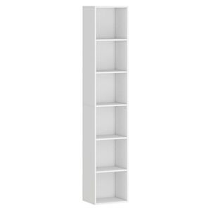 Imagine HOMCOM Bibliotecă Autoportantă și care Economisește Spațiu, 30x24x159 cm, Culoare Alb | Aosom Romania