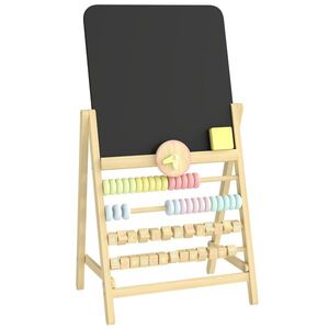 Imagine AIYAPLAY Tablă pentru Copii Ștergibilă din Lemn cu Suport, Culoare Lemn | Aosom Romania