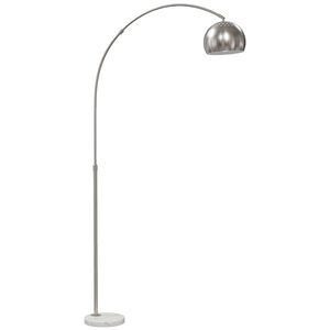 Imagine HOMCOM Stehlampe, Bogen-Design mit Marmorsockel, 167 cm, Silber | Aosom Romania