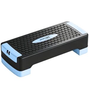 Imagine SPORTNOW Placă de step reglabilă pe înălțime Fitness Aerobic Stepper cu 2 trepte (11/16 cm) 2 benzi de rezistență, covoraș anti-alunecare Albastru | Aosom Romania