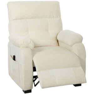 Imagine HOMCOM Fotoliu Relax Electric Reclinabil 150° cu Suport pentru Picioare, Șezut Spațios, Fotoliu Silențios, Port USB, Funcție Memory, Telecomandă, din Catifea, pentru Living, Alb | Aosom Romania
