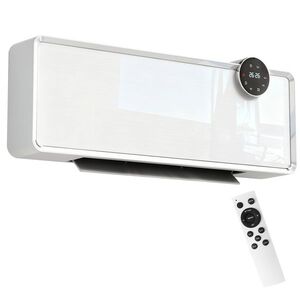 Imagine HOMCOM Încălzitor Electric 2000W de Perete cu 3 Moduri, Temperatura Reglabilă, Timer și Telecomandă, Alb | Aosom Romania