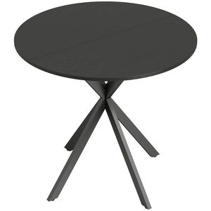 Imagine HOMCOM Masă Rotundă de Dining în Stil Industrial cu Picioare în Cruce din Oțel, Ø80x75 cm, Negru | Aosom Romania
