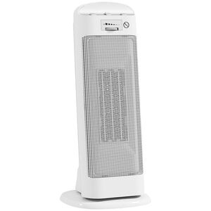Imagine HOMCOM Sobă Electrică Ceramică 2000W, 4 Moduri și Încălzire Reglabilă, Oscilație 55°, Alb | Aosom Romania