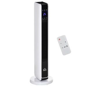 Imagine HOMCOM Încălzitor Electric Ceramic de 2200W cu 3 Moduri de Funcționare și Telecomandă, Alb | Aosom Romania