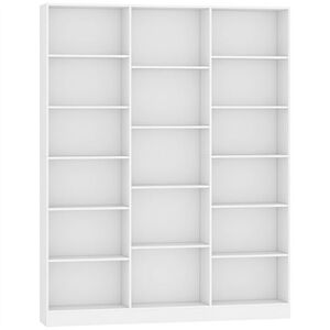 Imagine HOMCOM Bibliotecă cu Polițe Reglabile și Sistem Anti-Răsturnare din PAL, 149 x 23, 6 x 188 cm, Albă | Aosom Romania