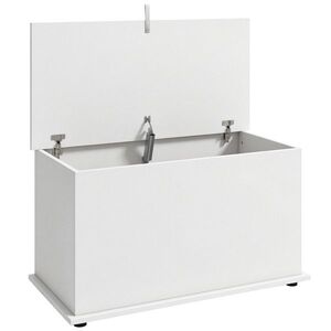 Imagine HOMCOM Ladă de Depozitare, Bancă pentru Pantofi cu Capac de Siguranță, pentru Capătul Patului, Alb | Aosom Romania