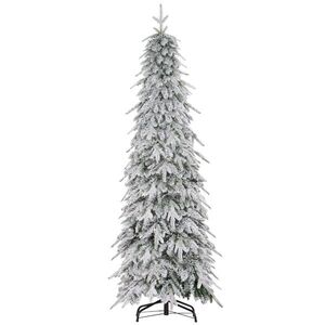 Imagine HOMCOM Brad de Crăciun artificial 180 cm, cu aspect natural, 600 de crenguțe dense, zăpadă artificială, deschidere automată | Aosom Romania