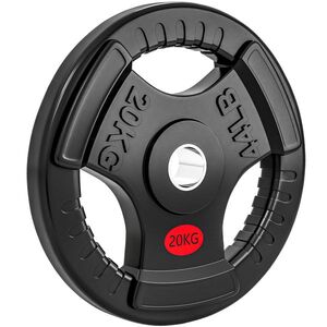 Imagine SPORTNOW Disc de Greutăți 20 kg cu Orificiu de 5 cm și 3 Mânere | Aosom Romania