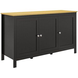 Imagine HOMCOM Dulap cu 2 Compartimente și 2 Rafturi Reglabile pe 3 Nivele, 120 x 40 x 70 cm, Negru și Lemn | Aosom Romania