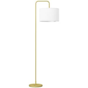 Imagine HOMCOM Lampadar Modern Arcuit din Oțel și Poliester, Auriu | Aosom Romania
