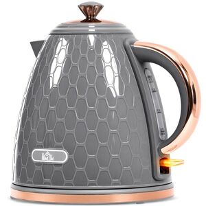 Imagine HOMCOM Ceainic, 2200 W, fereastră de vizualizare nivel apă, filtru, fierbere rapidă, Gri | Aosom Romania
