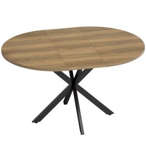 Imagine HOMCOM Masă de Sufragerie Extensibilă cu Picior în Formă de X, 100-135cm, Maro | Aosom Romania