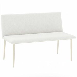 Imagine HOMCOM Scaun de sufragerie fără cotiere, material cu aspect de in, scaun de bucătărie cu spătar și picioare metalice, pentru living, Bej | Aosom Romania
