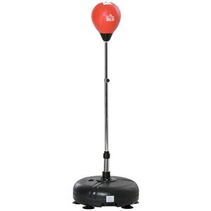 Imagine HOMCOM Sac de box cu înălțime reglabilă, mănuși incluse, din PE și metal, 45x45x133-151 cm, roșu | Aosom Romania