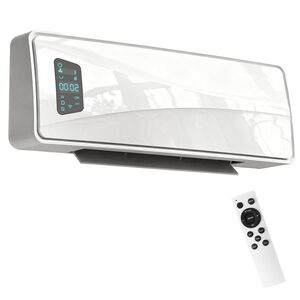 Imagine HOMCOM Încălzitor de Perete 2000 W cu 3 Moduri și Telecomandă, Alb | Aosom Romania