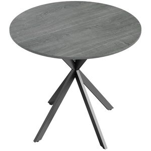 Imagine HOMCOM Masă rotundă de dining în stil industrial, cu picioare în cruce din oțel, Ø80 x 75 cm, gri | Aosom Romania