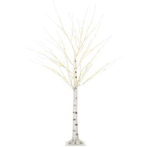 Imagine HOMCOM Pom de Crăciun cu Lumini LED și 12 Crengi pentru Interior și Exterior din PP și Metal, 22x22x150 cm, Alb | Aosom Romania