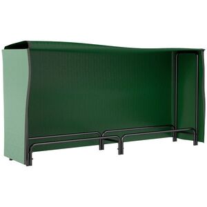 Imagine Outsunny Suport pentru Lemne de 0, 6 m³, Reglabil, cu Husă Impermeabilă din PE, din Metal, 200 x 36 x 99 cm, Negru și Verde Închis | Aosom Romania