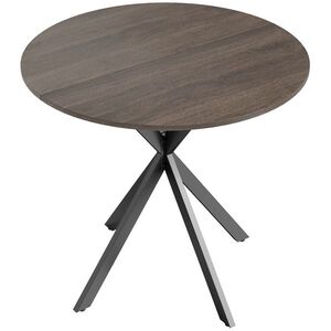 Imagine HOMCOM Masă Da Dining Rotund Stil Industrial Con Picioare în X Ø80x75 cm | Aosom Romania