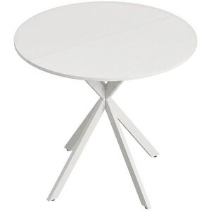 Imagine HOMCOM Masă Da Dining Rotund Stil Industrial Con Picioare în X Ø80x75 cm | Aosom Romania