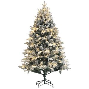 Imagine HOMCOM Brad de Crăciun Artificial cu 200 luminițe LED, 793 Ramuri, Crengi Pliabile și Bază Pliabilă, Ø116x180 cm, Verde | Aosom Romania