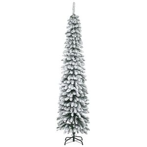 Imagine HOMCOM Brad de Crăciun Înzăpezit cu Trei Secțiuni, 490 de Crengi din Metal și Plastic, 54x54x210 cm, Verde | Aosom Romania