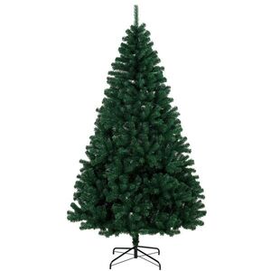 Imagine HOMCOM Brad de Crăciun 230 cm cu ramuri articulate 1300 vârfuri din PVC ignifug montaj rapid suport oțel verde | Aosom Romania