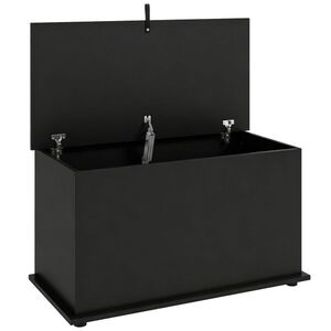 Imagine HOMCOM Cufăr de depozitare, Bancă de depozitare cu capac rabatabil și balamale de siguranță, 80 x 40 x 45 cm, Negru | Aosom Romania