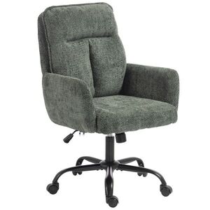 Imagine HOMCOM Scaun Birou Ergonomic, Scaun de Birou cu Înălțime Reglabilă, Șezut Lat, Funcție de Balans, Verde Închis | Aosom Romania